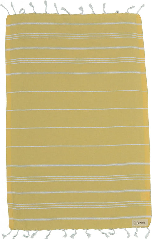 Bersuse 100% Cotton Anatolia Turkish Hand Towel - 23x43 Inches, Yellow