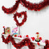 Valentines Day Red Heart Tinsel Garland, 39.3 ft Valentines Decor, Red Shiny Garland, Hanging Metallic Tinsel Ornaments, Valentines Day Decorations for Tree Wreath Wedding Party Decoration Supplies