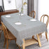 Cotton Linen Tablecloth, Lattice Embroidery Table Cloth, Farmhouse Checkered Fringed Tassel Tablecloths, Wrinkle Free Table Cover for Kitchen Dinning Picnic Party, Grey, Rectangle 54 x 120 inch