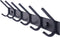 WEBI Coat Rack Wall Mounted,17-1/8 Inch Coat Hooks for Hanging Coats,Heavy Duty Metal Hook Rack Rail with 6 Double Dual Hooks Coat Hanger Wall Mount for Purse Clothes Jacket Backpack Entryway,Black
