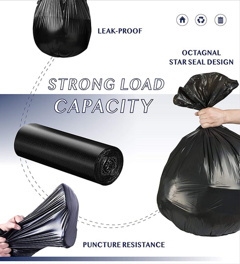 4 Gallon Trash Bags Garbage Bags - Forid Small Trash bags Kitchen Trash Bags Black Trash Can Liners for Bathroom Cat Dog Waste 220 Counts Waste-basket Bags