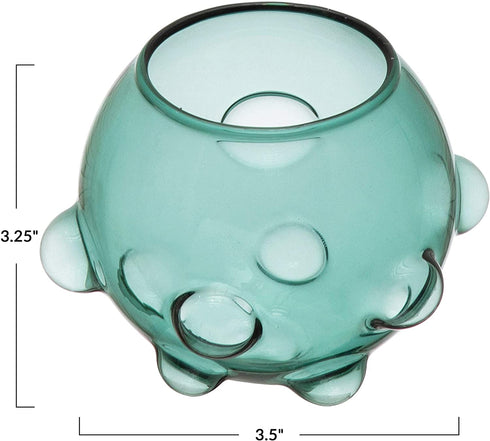 Bloomingville Glass Ball Bubbles, Blue Vase, Teal