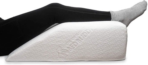 Bed Buddy Leg Pillow Foam Wedge, 7.5 Inch - Leg Elevation Pillow With Memory Foam Top - Leg Pillow For Lower Back Pain and Sciatica Pillow For Sleeping
