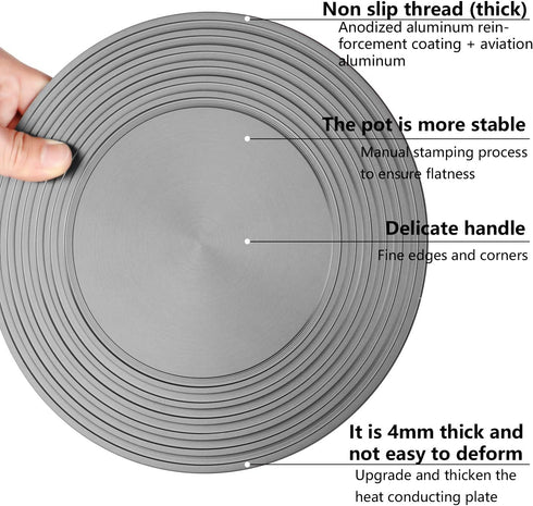 FYINTON Heat Diffuser For Gas Stovetop,Cookware Accessories,9.4inch Stove Diffuser for Pot Protection,Round Fast Defrosting Tray,Multifunctional Thawing Plate for Defrosting of Frozen Food
