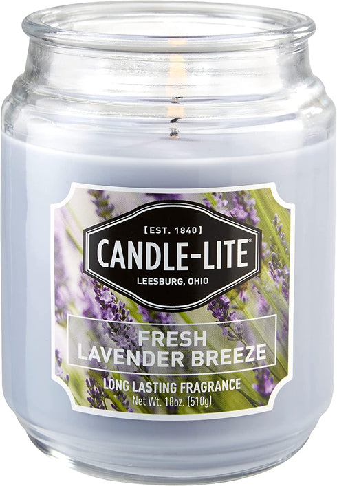 CANDLE-LITE Fresh Lavender Breeze Jar Candles, 18 oz