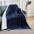 BEAUTEX Sherpa Fleece Throw Blankets, Soft Fluffy Flannel Plush Blanket and Throw, Fuzzy Cozy Blue Cuddle Blankets for Couch Bed Sofa Adults (50" x 60", NavyBlue)