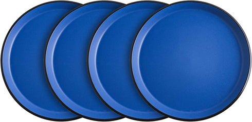 Stone Lain Albie Stoneware Dish Set, 4 Salad Plates, Blue and Black