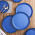 Stone Lain Albie Stoneware Dish Set, 4 Salad Plates, Blue and Black