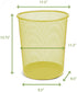 Mind Reader Set Garbage Waste Basket Recycling Bin, Round, Yellow