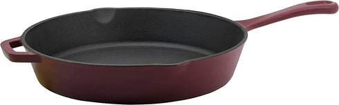 Cuisinart Open Round Cast Iron Skillet, 11 Inch, Merlot