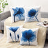 Wyooxoo Blue Pillow Covers 18x18 Set of 4 Decorative Floral Throw Pillow Cover for Couch Modern Outdoor Pillows Case for Sofa Living Room Cushion Bed Navy Blue and White Home Decor