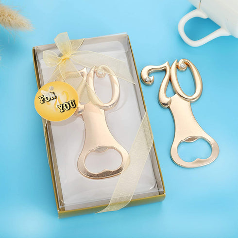 WeddParty 70 Wedding Party Favors Bottle Opener for Guests,70th Wedding Anniversary,70th Birthday Party Favor Bottle Opener Gift,for Wedding Decorations Party Supplies(12pcs 70th)