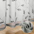 HOMEIDEAS Light Grey/Gray Sheer Curtains 52 X 96 Inches Long 2 Panels Embroidered Leaf Pattern Pocket Faux Linen Floral Semi Sheer Voile Window Curtains/Drapes for Bedroom Living Room