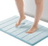 ROSMARUS Memory Foam Bath Rug Non Slip Absorbent Bathroom Rugs with PVC Backing Ultra Soft Bath Room Floor Mat Kitchen Runner Restroom Living Room Carpet,20X 32,Blue