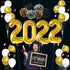Giant Gold 2022 Balloons Numbers - Large 40 Inch, Graduation Balloons 2022 Foil with Pompoms | Black and Gold Graduation Decorations | Graduation Party Decorations 2022 | Class of 2022 Decorations