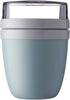 MEPAL, Lunchpot with 2 Lids, a Detachable Small Storage Container for Nuts or Fruit, Portable, BPA Free, Nordic Green, 500ml+200ml|17oz + 6.7oz, 1 Count