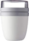 MEPAL, Lunchpot with 2 Lids, a Detachable Small Storage Container for Nuts or Fruit, Portable, BPA Free, Nordic White, 500ml+200ml|17oz + 6.7oz, 1 Count