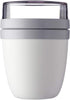 MEPAL, Lunchpot with 2 Lids, a Detachable Small Storage Container for Nuts or Fruit, Portable, BPA Free, Nordic White, 500ml+200ml|17oz + 6.7oz, 1 Count