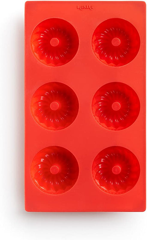 Lekue Savarin 6 Cavity Bundt pan, Red