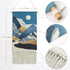 Alynsehom Woven Wall Hanging Macrame Moon Tapestry Blue Boho Wall Art Decor Chic Home Bohemian Tapestries Sun Mountain Cloud Aztec Apartment Dorm Room Backdrop Decoration