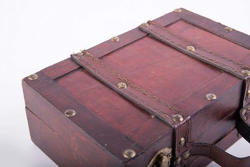 Vintiquewise(TM Old-Fashioned Small Suitcase/Decorative Box with Straps
