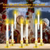 Window Candles for Christmas Decorations, Deaunbr Battery Operated 6 Pack LED Lights Electric Taper Flameless Candle with 2 Remote,Timers,6 Holders for Valentine's Day, Home Party Decor - White & Gold