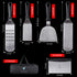 Rivexy Metal Spatula Stainless Steel - 5 Pcs Blackstone Griddle Accessories Kit Including Griddle Scraper - Premium Quality Grill Set for BBQ Accessories - Durable Flat Top Grill Accessories