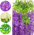 12 PCS 3.6 Feet Artificial Fake Wisteria Vine Rattan Hanging Garland Silk Flowers String Home Party Wedding D©cor, Purple
