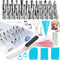 100PCs Piping Bags and Tips Set -48 Numbered Icing Tips, Cookie Cupcake, Cake Decorating Kit Baking Supplies Tools Cake Frosting Piping Tips, Reusable & Disposable Pastry Bags Icing Spatula & Smoother