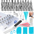 100PCs Piping Bags and Tips Set -48 Numbered Icing Tips, Cookie Cupcake, Cake Decorating Kit Baking Supplies Tools Cake Frosting Piping Tips, Reusable & Disposable Pastry Bags Icing Spatula & Smoother