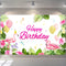 Summer Flamingo Themed Party Decoration Backdrop Flamingo Banner Party Supplies Tropical Floral Photo Booth Hawaiian Themed Party Decoration for Birthday Party Luau Beach Party, 70.8 x 43.3 Inch