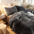 XeGe Faux Fur Throw Pillow Cases Plush Shaggy Ultra Soft Pillow Cover Fluffy Crystal Velvet Decorative Pillowcases Zipper Closure,Set of 2(Standard, Dark Gray)