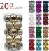 20Ct Christmas Ball Ornaments for Xmas Tree Shatterproof Christmas Decorations Hanging Ball Small for Holiday Party Decoration Tree Ornaments (Champaign Gold, 3.14In)