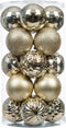 20Ct Christmas Ball Ornaments for Xmas Tree Shatterproof Christmas Decorations Hanging Ball Small for Holiday Party Decoration Tree Ornaments (Champaign Gold, 3.14In)