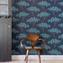 NuWallpaper NUS3147 Blue Ficus Peel & Stick Wallpaper