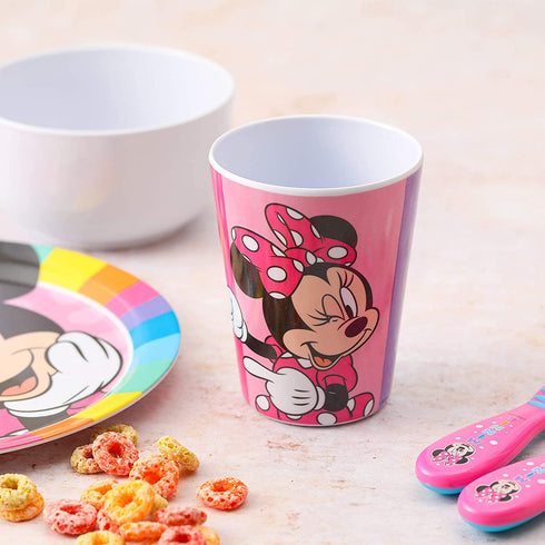 Zak Designs Kids Dinnerware Set Disney Minnie Mouse, Includes Plate, Bowl, and Tumbler, Non-BPA Made of Durable Melamine Material and Perfect for Kids (3-Piece Set)