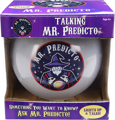 Mr. Predicto Fortune Teller Crystal Ball - Ask a Question & He Speaks an Answer - Great for Haunted House Props & Fortune Teller Accessories, Halloween Decor Scary, Easter Crystal Ball Light Up Toy