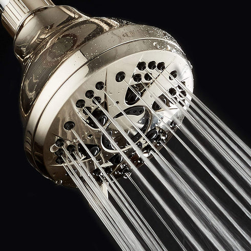AquaDance Brushed Nickel High Pressure 6-Setting Spiral Shower Head Angle Adjustable, Anti-Clog Showerhead Jets, Tool-Free Installation-USA Standard Certified-Top U.S. Brand