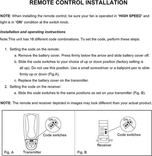 Eogifee 35T Ceiling Fan Remote Control Adjustable 3 Speed,Light Dimmer Control Replacement of Harbor Breeze Compatible with KUJCE9603 FAN35T L3HFAN35T FAN-53T FAN-11T L3HFAN35T1 FAN-35T1