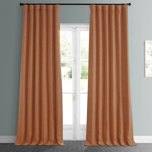 HPD Half Price Drapes BOCH-LN185-P Faux Linen Room Darkening Curtain (1 Panel) 50 X 96, BOCH-LN18517-96, Desert Orange