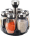 MONMART Salt and Pepper Shakers Salt Shaker Stainless Steel and Glass Set, 360° Rotating With Adjustable Pour Hole, 6-Piece Set