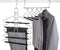 Amber Home 2 Pack Multi Layer 5 in 1 Metal Suits Pants Hangers, Closet Storage Organizer with 2 Swivel Hooks, Detachable Space Saving Anti Slip Clothes Hangers for Shirt Sweater Jeans Slacks Dresses
