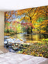 YISURE Nature Tapestry Wall Hanging Fall Forest Waterfall Wall Tapestry Tree Scenic Landscape Blanket for Bedroom Window Living Room Dorm Art Home Office Decoration, Large Size 80''(W)x71''(L)