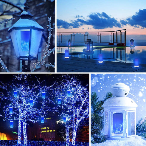 LED Flame Lights, Battery Operated Flame Lamps, Flickering Fake Fire Lamps with Remote Control and Timer, Waterproof Indoor/Outdoor Lantern Hanging Lamps Fireplace Romantic Light for Home Party Bar