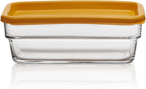 Libbey Stack It Medium Glass Storage Containers with Lids, Set of 4