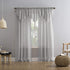 No. 918 Erica Crushed Texture Sheer Voile Rod Pocket Curtain Panel, 51 in x 84, Silver Gray