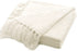 RECYCO Throw Blanket Soft Cozy Chenille Throw Blanket with Fringe Tassel for Couch Sofa Chair Bed Living Room Gift (Ivory White, 50'' x 60'')