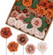 Medoliya Artificial Flowers 25PCS Real Looking Foam Roses Fake Roses with Stems for DIY Wedding Bouquets Centerpieces Baby Shower Party Home Decorations (Shades of Burnt Orange)