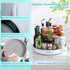 Lazy Susan Organizer for Pantry - 12 inch Large Cabinet Lazy Susan, 360 Degree Smooth Rotating Non Skid, Kitchen Cabinet Turntable by renemos (White+Black, 2 Pack)