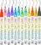 TIIKKASI Double Line Shimmer Markers Set 12 Colors, Metallic Glitter Silver Highlighter, Super Squiggle Self Outline Drawing Paint Pens, for Kids Doodle, DIY Project, Craft & Gift